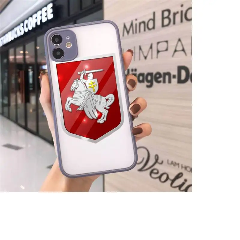 

Republic Belarus National flag Phone Case Matte Transparent for iPhone 7 8 11 12 s mini pro X XS XR MAX Plus cover funda