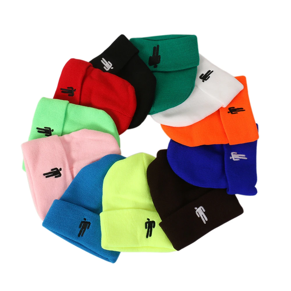 Женская шапка вязаная Шапка-бини шерстяная теплая с вышивкой в стиле хип-хоп