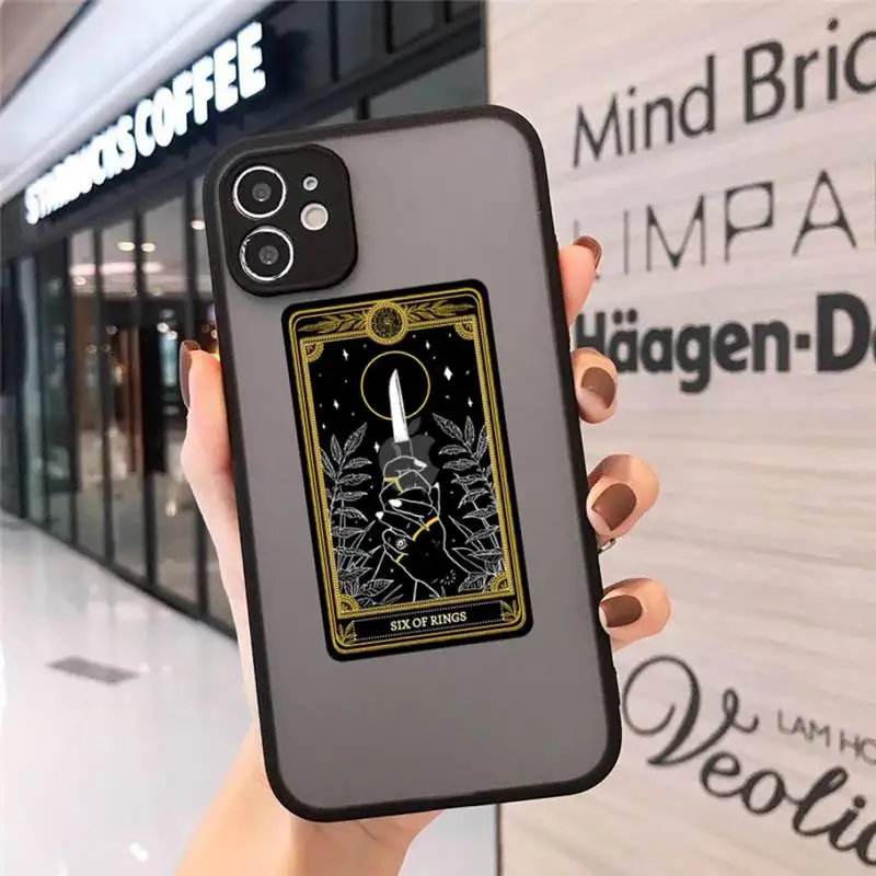 

Tarot Card Skull Mysterious Pattern Phone Case matte transparent For iphone 7 8 11 12 plus mini x xs xr pro max cover