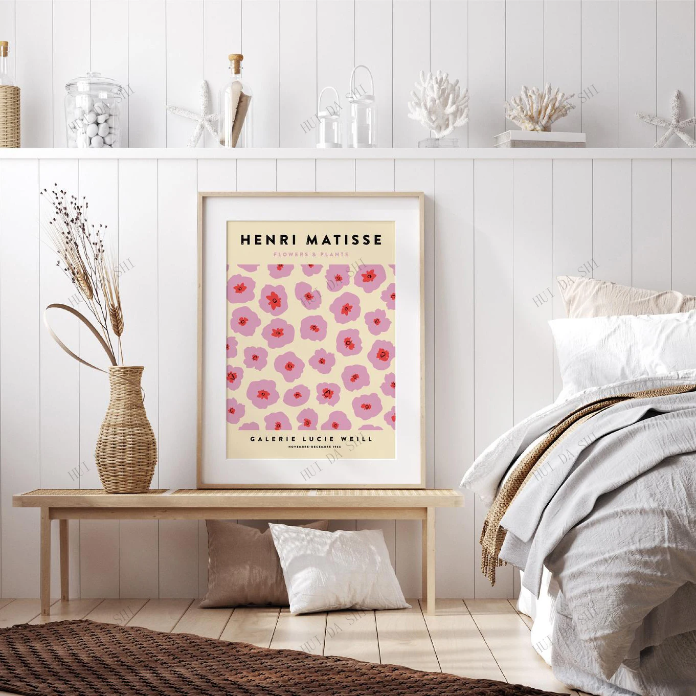 Настенный постер матиссе с изображением розовых цветов цифровая загрузка принт