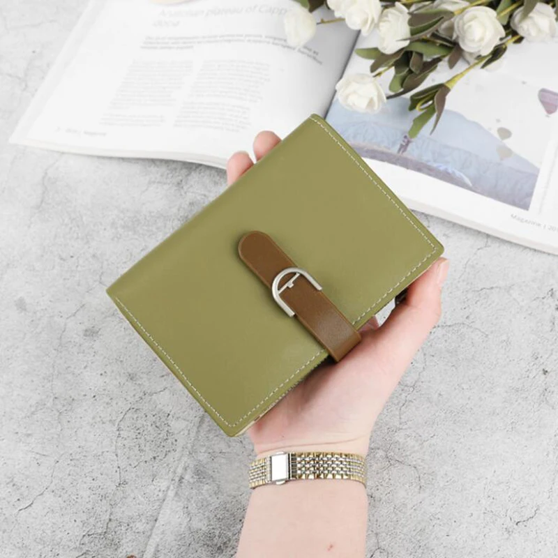 

Fashion Women Short Purses Vintage PU Leather Lady Snap Fastener Short Clutch Wallet Small Matte Women Wallet Female Purse