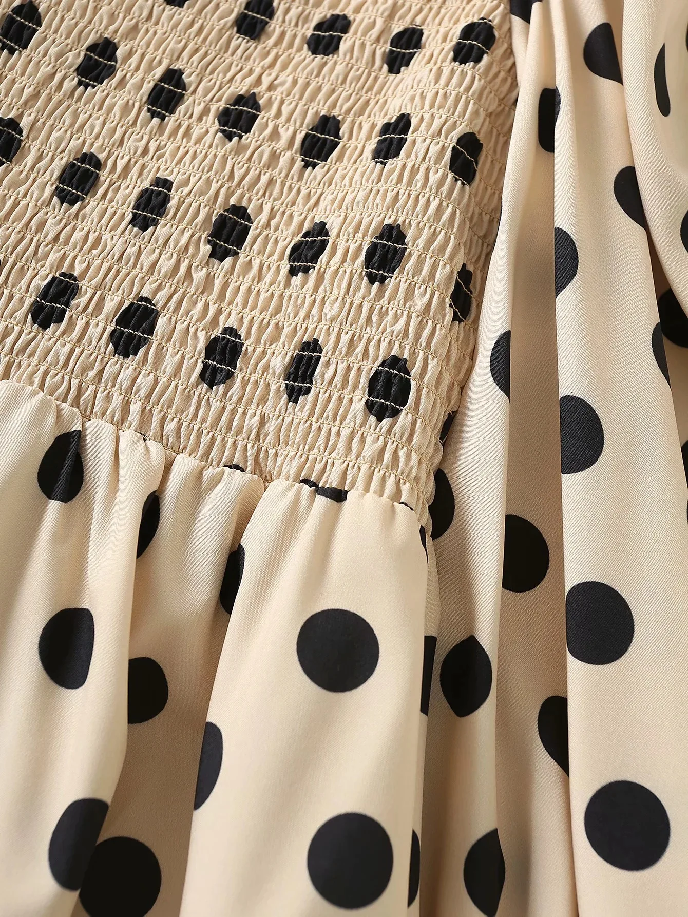 

Polka dot dress new French elastic polka dot print slim dress casual fashion trend comfortable dress