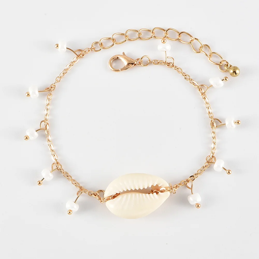 4 шт./компл. в этническом стиле для женщин браслеты листьев виде ракушки Луна