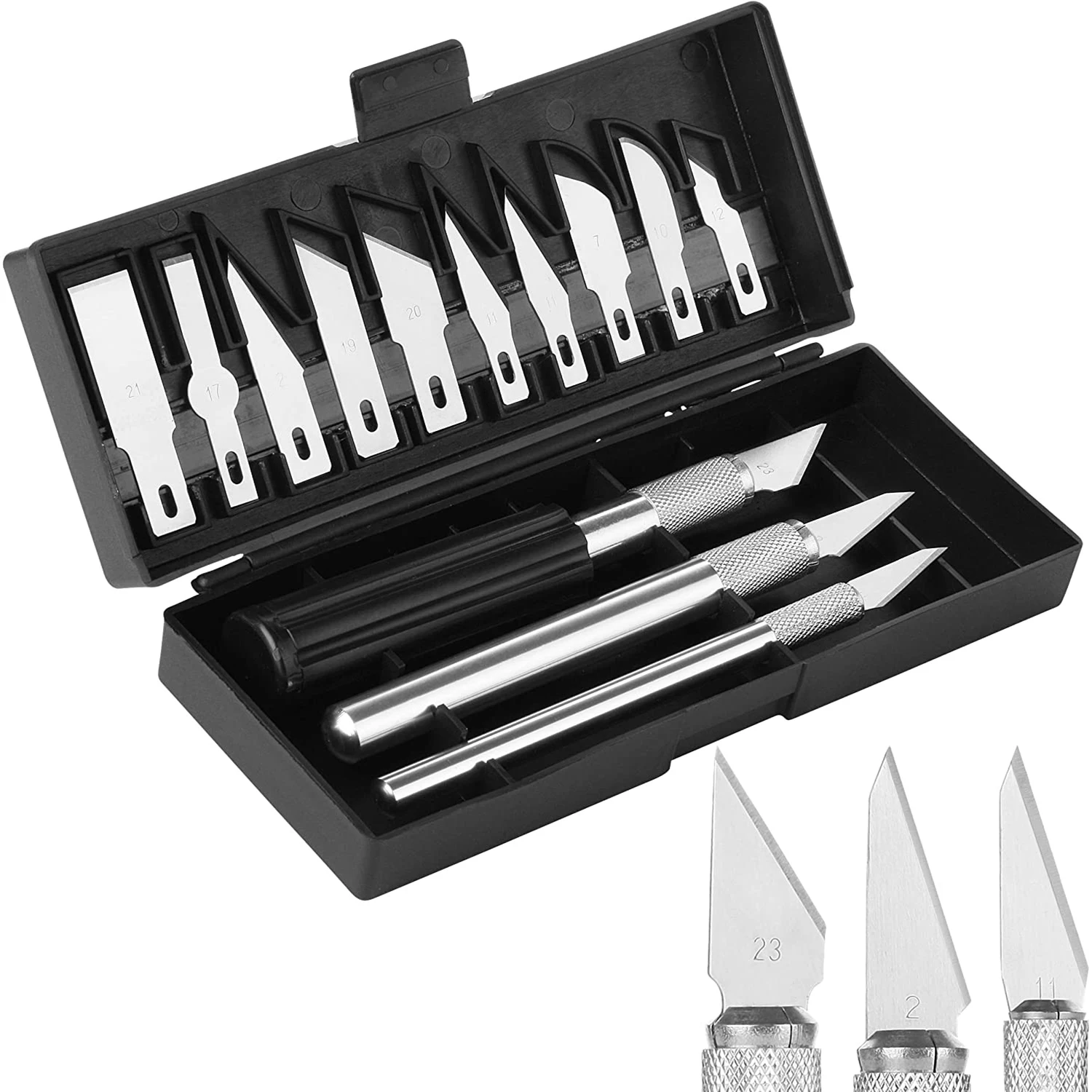 Leather Cutting Tools Exacto Knife Blades 13 Piece Kit Craft Set for Crafting Cutter Hobby Pen Razor Caving Knifes | Дом и сад