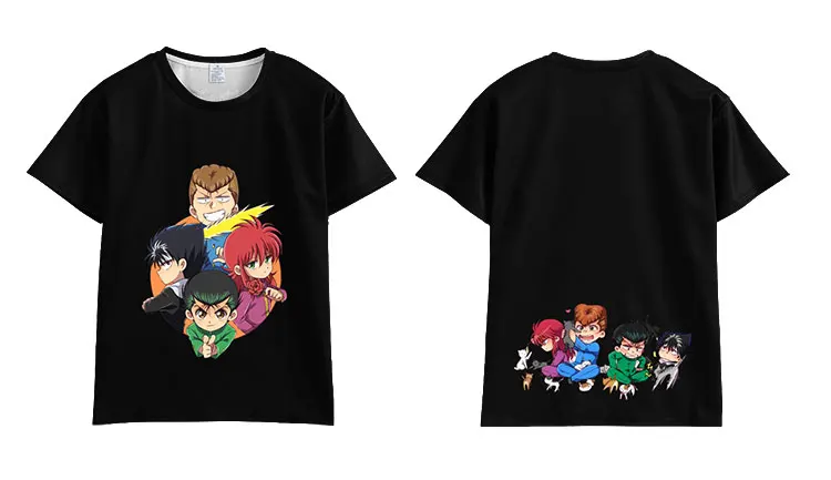 Японское аниме YuYu Hakusho Футболка мужская женская с коротким рукавом летнее платье мультфильм yu hakusho топы унисекс Harajuku футболка