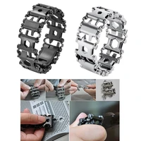 29 in 1 multi tool bracelet tread bracelet stainless steel outdoor bolt driver tools kit travel wearable camping emergency kit