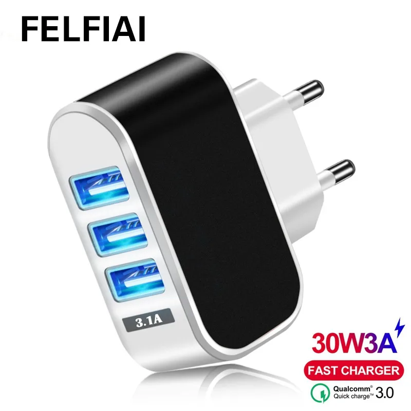 Настенная зарядная станция с вилкой EU/US, 3 порта, usb-зарядка, зарядное устройство для путешествий, зарядное устройство переменного тока, адаптер для huawei, Xiaomi, iPhone X, Xplus SE