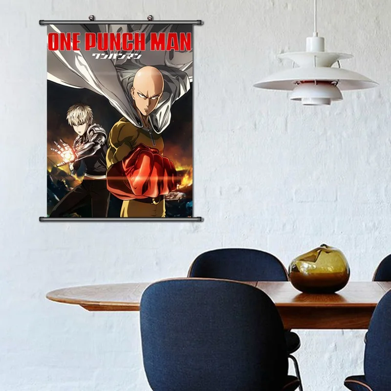 2019 плакат One Punch man атласный Плакат на заказ тканевый с принтом настенный из