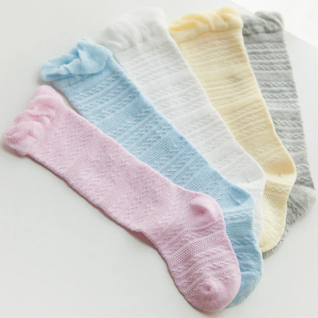 Носки для новорожденных мальчиков и девочек мягкие приятные цветные кружевные