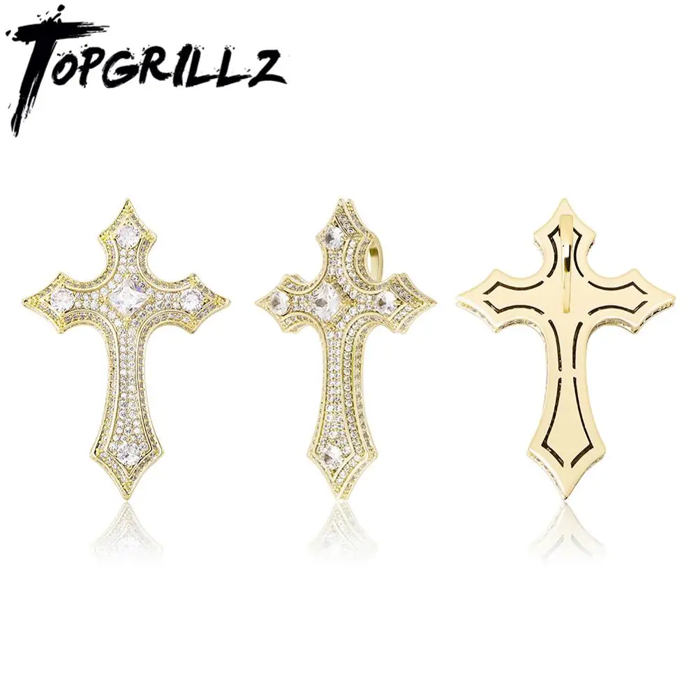 

TOPGRILLZ высокое качество крест кулон льдом ожерелье микро проложить кубического циркония кулон хип-хоп мода ювелирные изделия подарок для му...