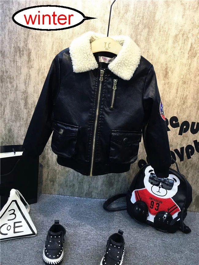 

New Arrived Boys Coats Autumn Winter Fashion china Children's Warming Cotton PU Leather Jacket For 2-6Year Kids Hot