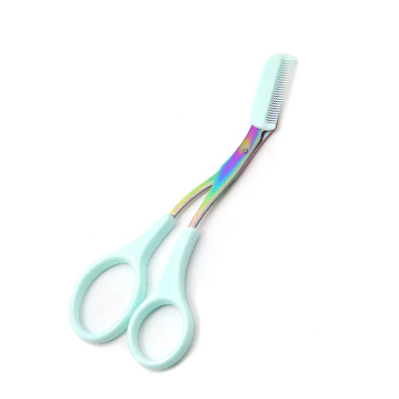 

Color Stainless Steel Beauty Band Comb Eyebrow Scissors Color Titanium Eyebrow Trimmer Eyebrow Trimming Makeup Tool Comb