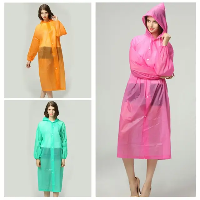 Portable Unisex Hooded Button Raincoat Outdoor Camping Hiking Waterproof Poncho Raincoat Outdoor Camping Hiking Waterproof Ponch