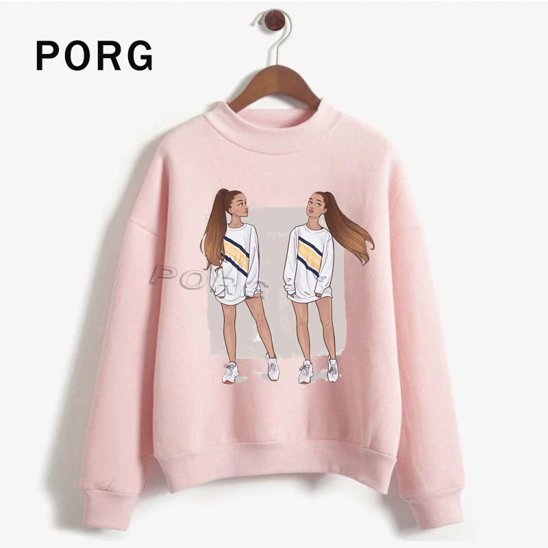 Ariana Grande/Розовая Толстовка для женщин в готическом стиле, уличная Harajuku Sudadera Mujer, новая женская одежда, толстовки с длинными рукавами и круглым вырезом