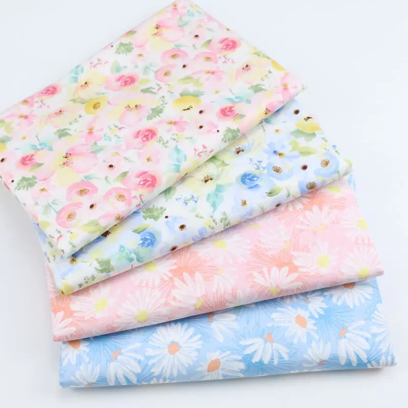 

Lovely Flowers Dots Square Bundle for Table Cloth DIY Dolls Handmade Print Fabric Other Fabric Plain 100% Cotton Piece