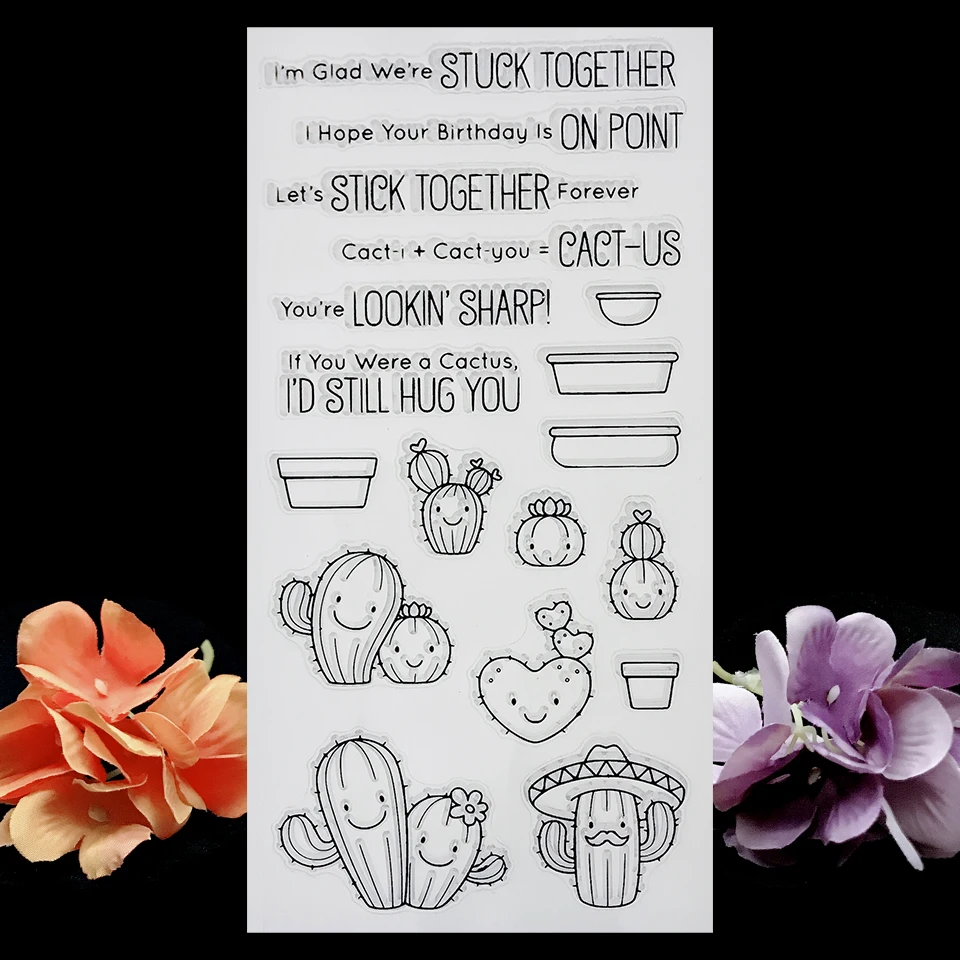 

Cartoon Cactus NEW Transparent Clear Silicone Stamps For DIY Scrapbooking/Rubber Stamp Photo Album Decorative Card Making