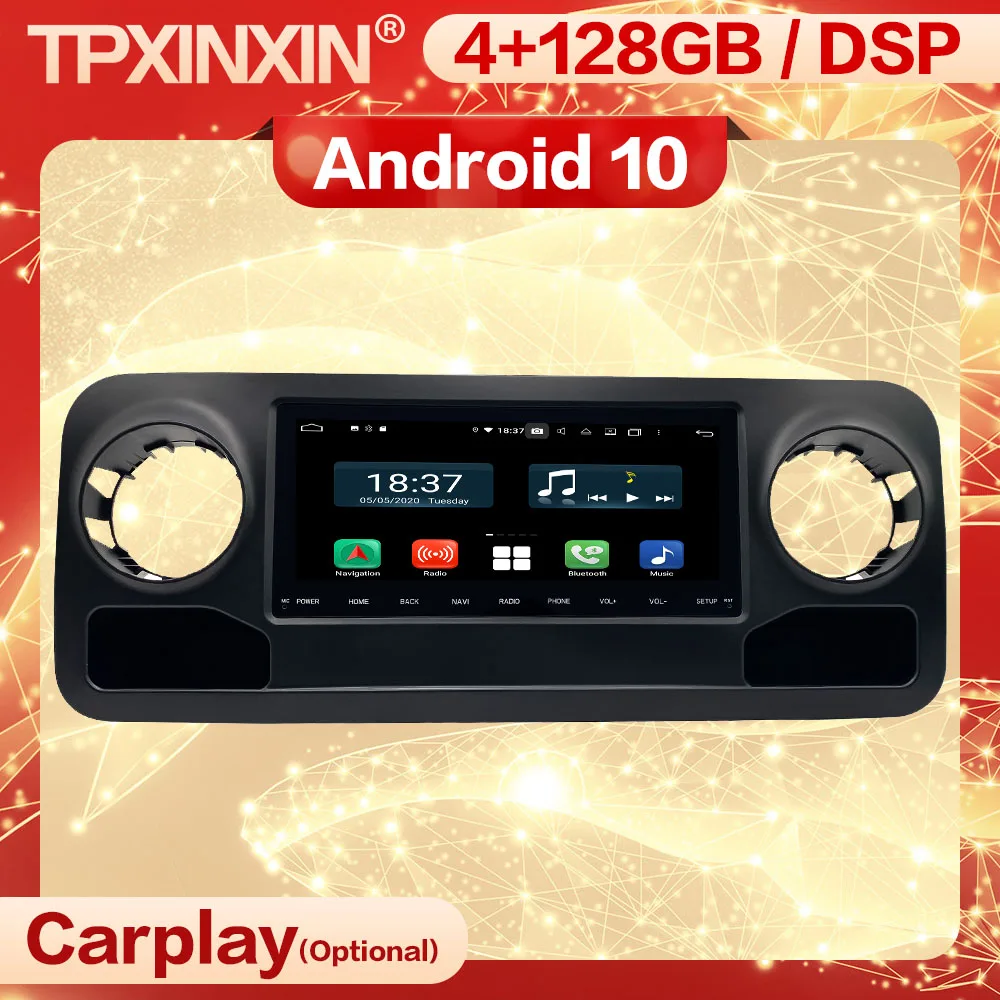 

128 ГБ мультимедийный Android плеер Авто Радио стерео для Benz Spinway Sprinter 2019 2020 2021 GPS навигация видео приемник головное устройство