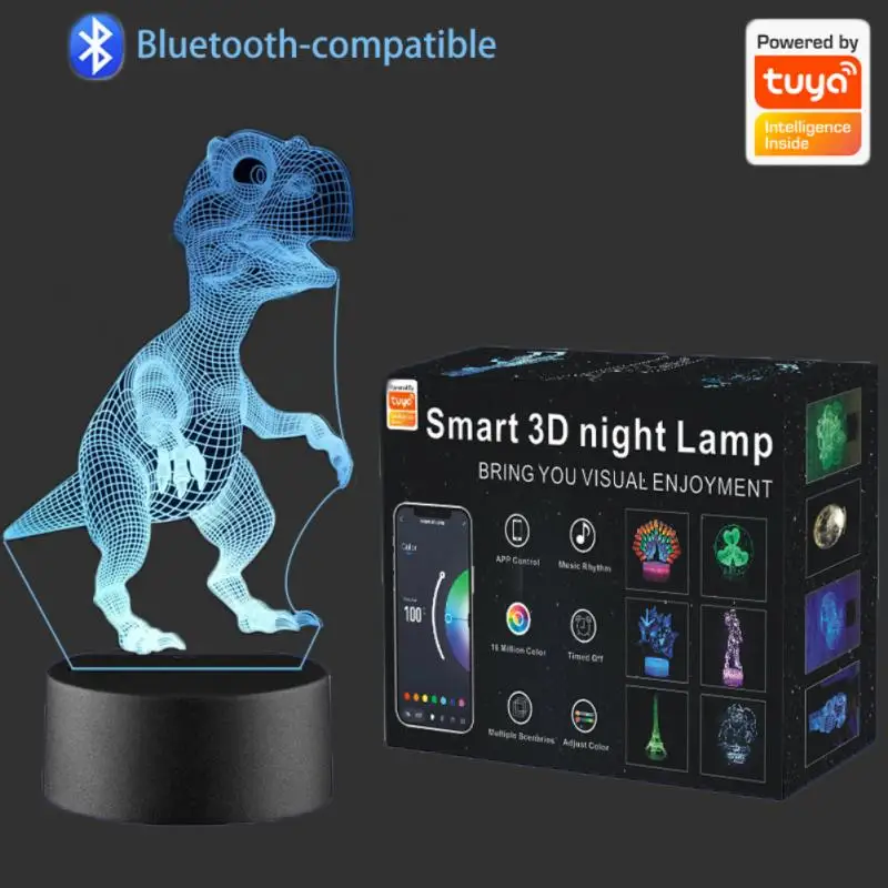 

Tuya Smart APP Control RGB Colorful Dimmable Timeable Table Lamp LED Animation Dimming Color 3D Night Light Gift For Children