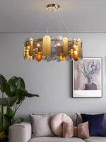 nordic modern luxury living room glass chandelier new creative restaurant bedroom bar led crystal hanging lamp lighting golden