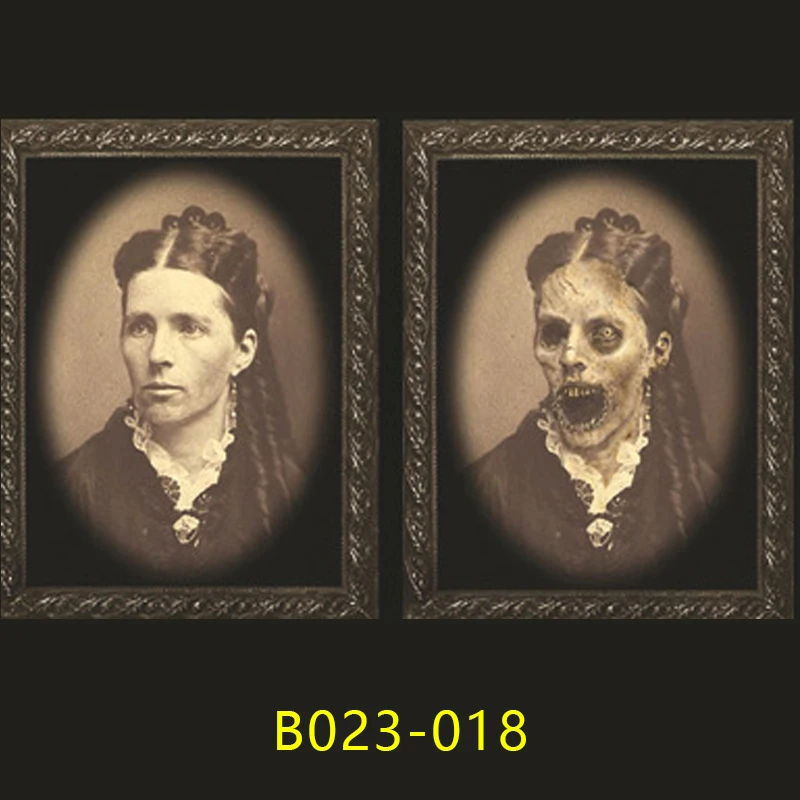 B023-018 Страшный Хэллоуин бар дом с привидениями 3D Изменение лица художественная картина рамка сценическое украшение реквизит гостиная живопись Fd - Цвет: B023-018