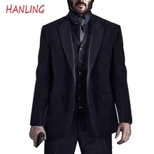 Traje Formal de negocios para hombre, chaqueta negra + Pantalones + chaleco, esmoquin y boda para novio, 3 piezas (1)