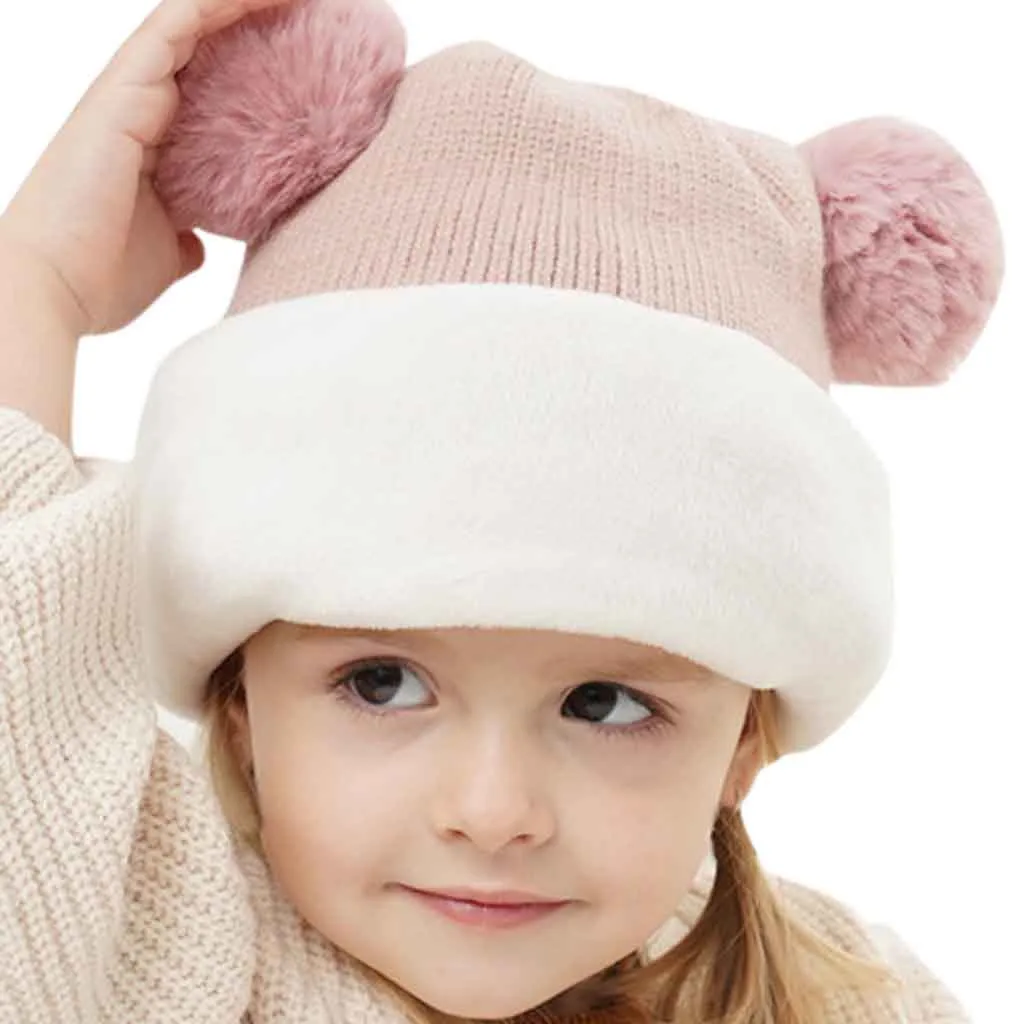 1 PC Baby's Cap Unisex Kid Baby Boy Girl Hooded scarf Caps Hat Winter Warm Knit Flap Scarf Knitted Cartoon 2 -7 Years old # | Детская