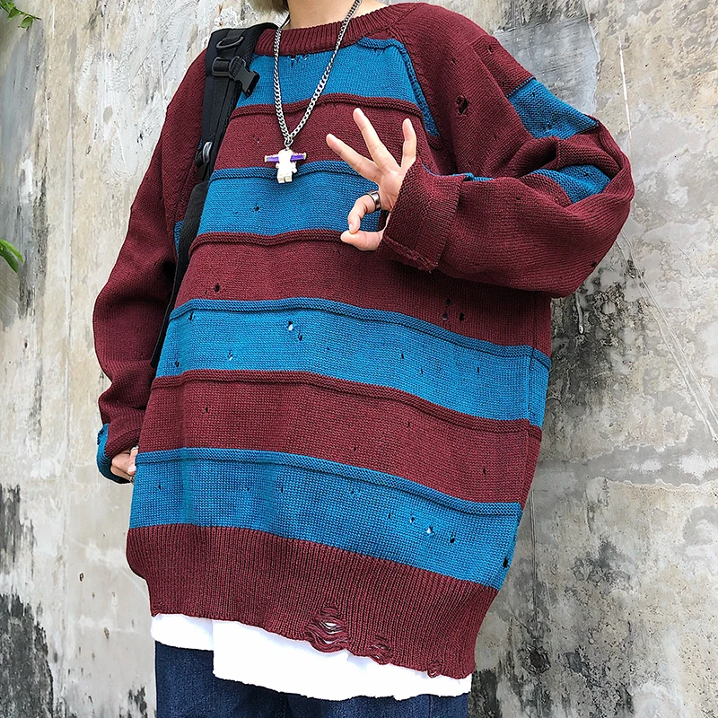 2019 зимнее мужское Полосатое Пальто С Принтом Кашемировый вязаный шерстяной