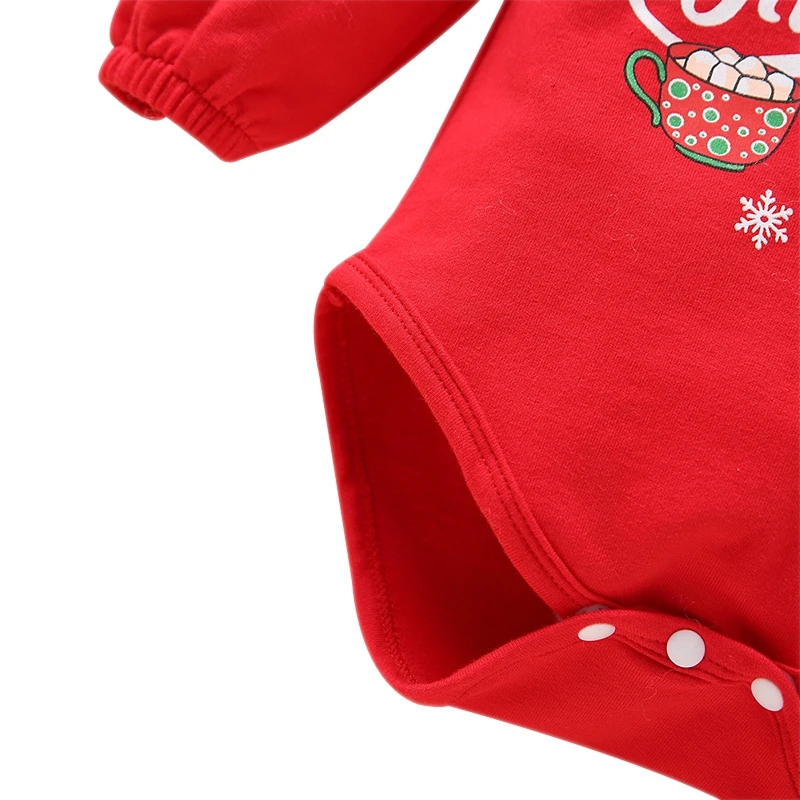 

Christmas Children's Fashion Set - Red Hoodie With Christmas Print Bell-Bottom Trousers - Halle Culottes Two-Piece