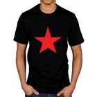 Красная звезда, летняя свободная Мужская футболка с коротким рукавом, повседневная женская футболка с принтом, крутая футболка с круглым вырезом, Мужская футболка