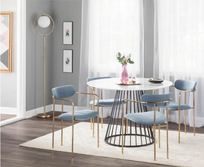 

Minimalist Style Design Modern Dining Room Furniture Cushioned Seat And Armrests Dining Chair For Home Restaurant