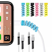 12pcs spiral usb charge cable protector data cord saver cover for iphone android