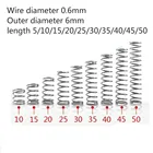 10 шт.лот Малый Micro пружины сжатия 0,6 мм 304 A2 ячеистая сеть нержавеющей стали Диаметр 0,6 мм наружный диаметр: 6 мм Длина 15-50 мм