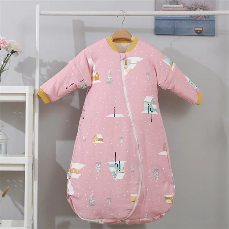 Детский спальный мешок со съемным рукавом зимний хлопковый теплый с длинными