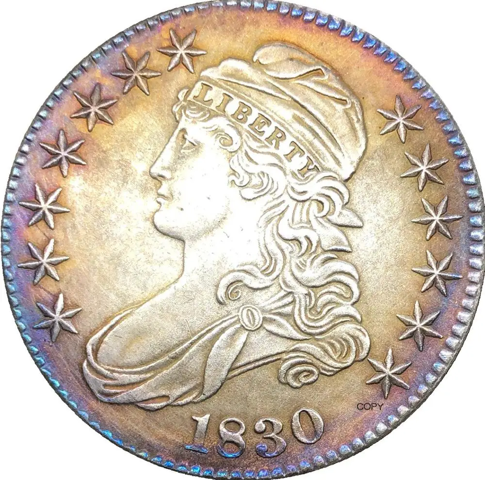 Соединенные Штаты Америки Свобода Орл 1830 50 центов 1/2 доллара закрытый бюст