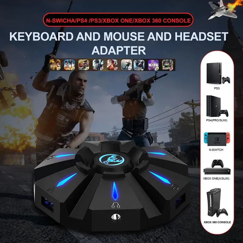 HXSJ/P9 Controller Gaming Keyboard Mouse Converter Adapter For PS4 / PS3 Xbox One 360 Switch Consoles Pc Headset | Электроника