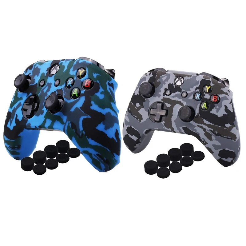 AABB 2Pcs водопроводная Печать Камуфляж силиконовый чехол для microsoft Xbox One X и S