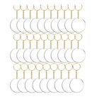 Заготовки для брелоков из акрила, заготовки для ключей с кольцами для ключей, круглые акриловые заготовки 2 дюйма с отверстием для поделок сделай сам, 90 шт.