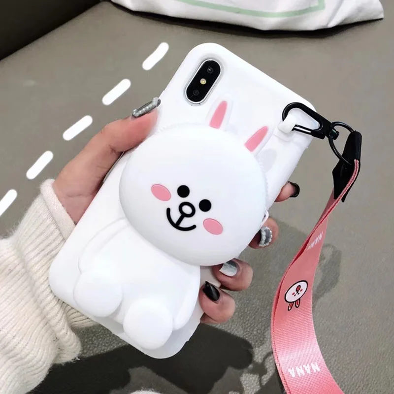 3 Мультфильм 3D мягкий кошелек шнур для наушников пакет Силиконовый чехол для iPhone X XS XR MAX 8 7 7Plus 6 6S Plus - Цвет: 3