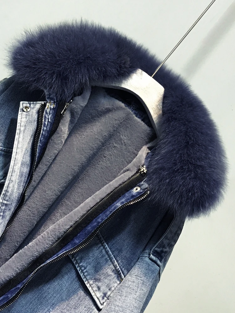 Женская парка с воротником из натурального Лисьего меха новинка 2021 зимнее