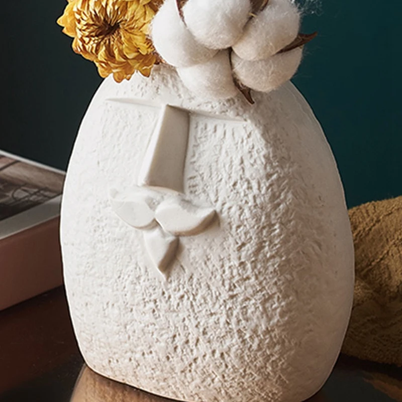 Creativity Ceramic Dried Flower Vase Nordic Home Decoration Accessories Face Funny Vases Living Room Decor Abstract Gift | Дом и сад