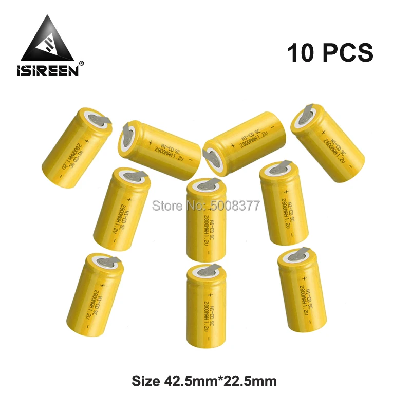 SC Ni-CD 1 2 V 2800mAh аккумуляторные батареи DIY 9 6 12V 18V электрические Subc Ni аккумулятор CD