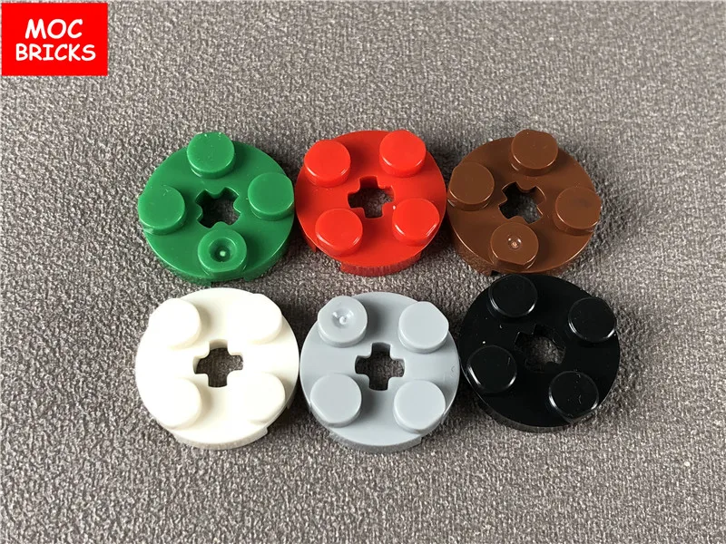 10 шт./лот MOC Кирпичи DIY пластина Круглый 2x2 с отверстием оси подходит для 4032