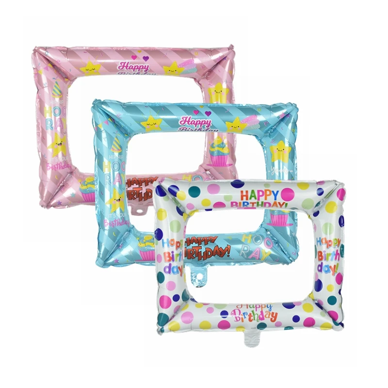 1 шт. день рождения Photo Booth фольга шарик для дня фоторамка Globos реквизит фотографий