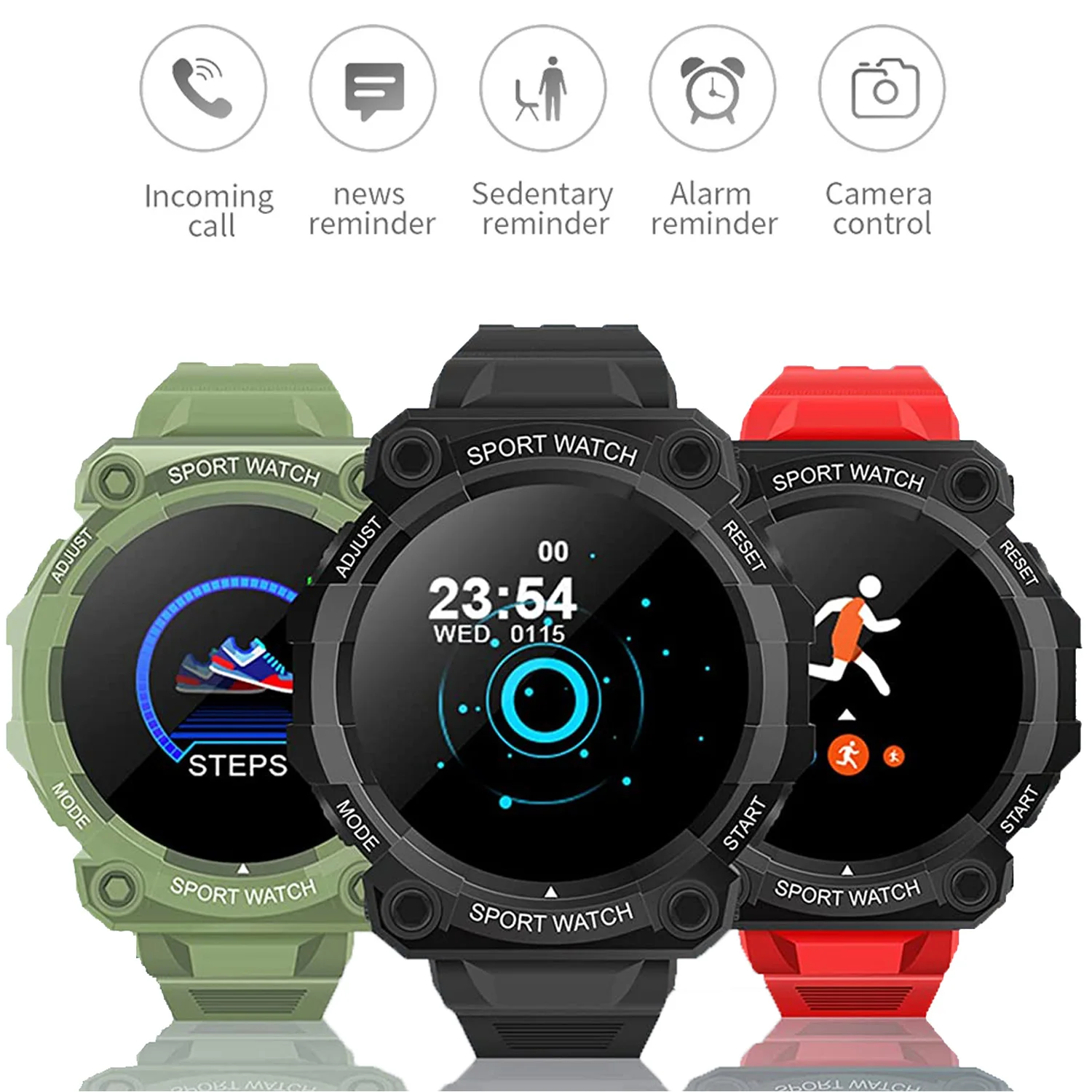 

Smart Watch Single-Touch Screen Heart Rate Sleep Monitor Multiple Sports Mode Digital Wristwatch Message Call Reminder Clock