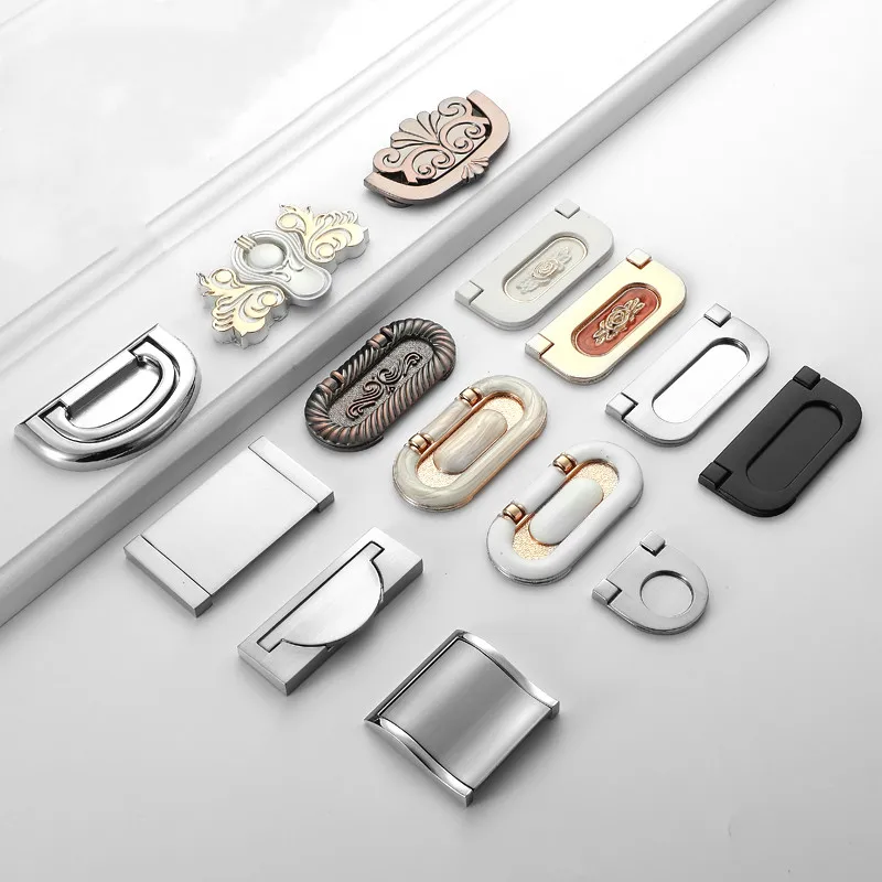 

Zinc Alloy Cabinet Knobs and Handles Tatami Hidden Door Handles Kitchen Handles Black Drawer Knobs Furniture Handle Hardware
