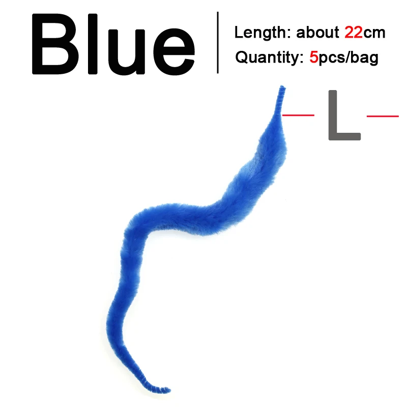L 5PCS Blue ICERIO 5 шт./упак., Мангум, хвосты дракона, мускусные приманки из соленой воды - Цвет: L 5PCS Blue