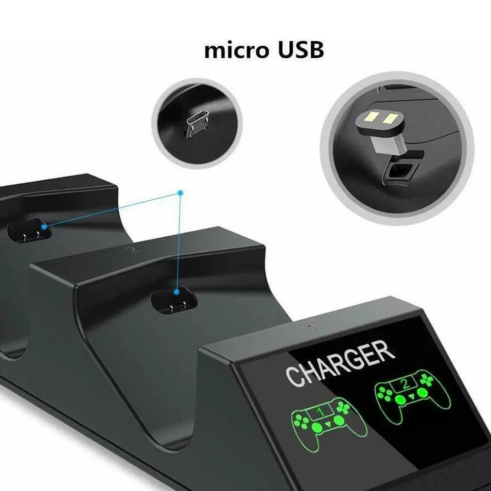Двойной usb зарядная док-станция Подставка зарядное устройство для PS4 игровой контроллер быстрая зарядка док-станция Подставка Dualshock USB кабель для PS4