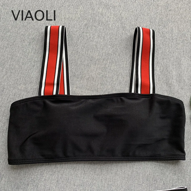 Бикини Новые сексуальные черные полоски Стринги бандажный купальник женский