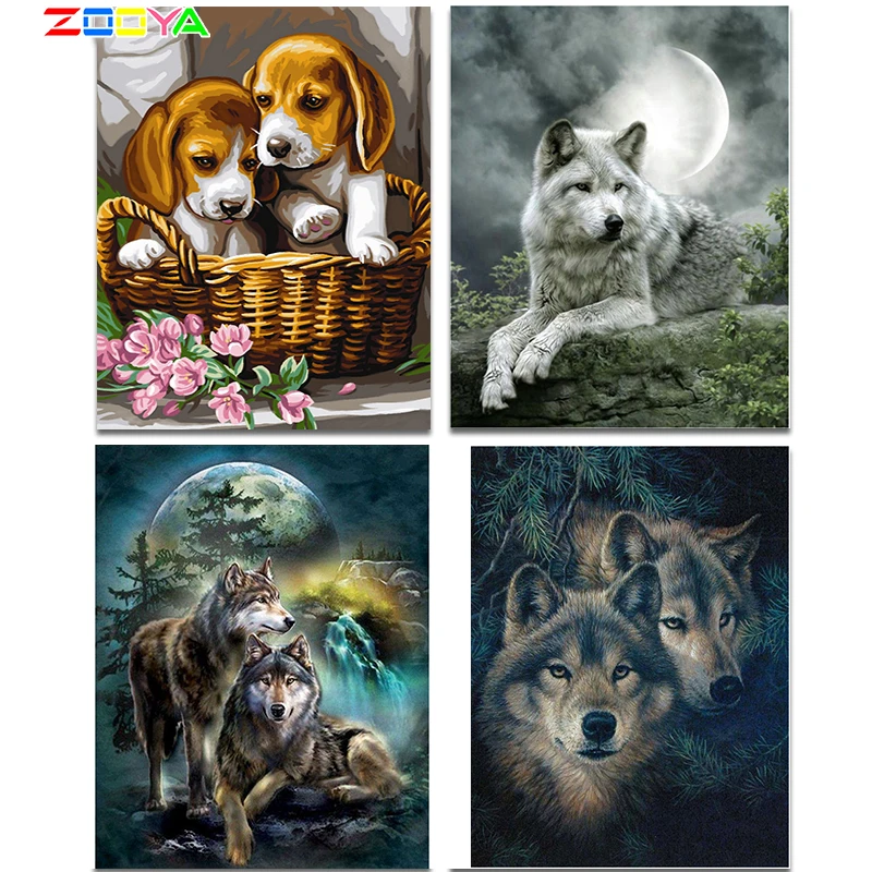 ZOOYA 5D DIY Алмазная картина волк крестиком наборы полные картинки с животными для