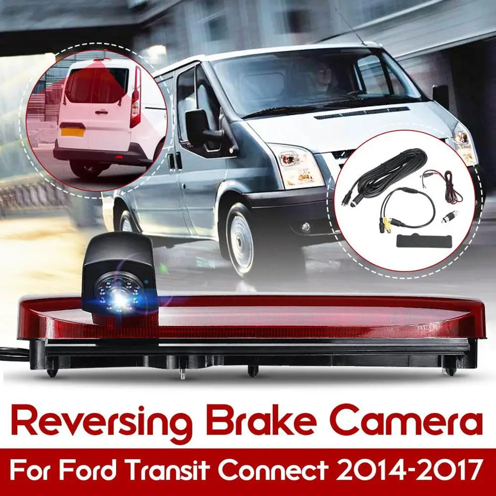 

Misayaee HD 720p Brake Light Camera Rear View backup Camera for FORD TRANSIT CONNECT XLT CARGO VAN Minivan 2014-2019 (Two doors)